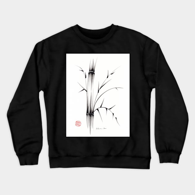 'Simplicity' - Ink brush pen Bamboo painting Crewneck Sweatshirt by tranquilwaters